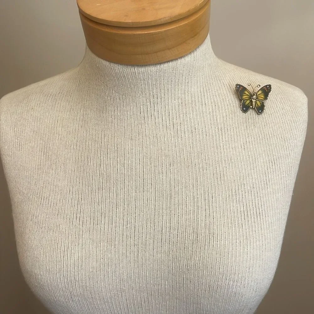 Vintage Colorful Butterfly Pin Resin Wings